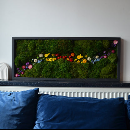 Obraz z mchu płaskiego i kwiatów stabilizowanych | BLOOM ART